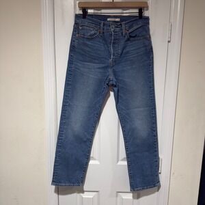Levi's Wedgie Straight Jeans Size 30 Button Fly High Rise Medium Wash Vintage